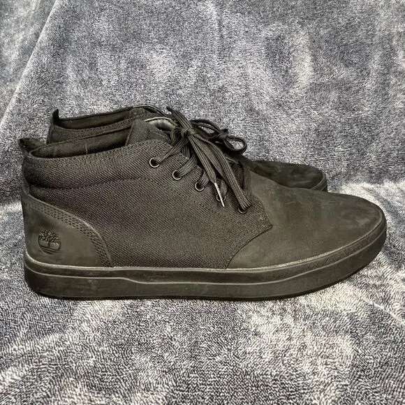 Timberland A1T16 Davis Square Nubuck Lace Up Black Chukka Boots Mens Size 13