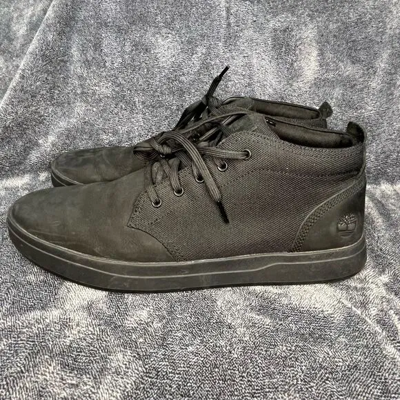 Timberland A1T16 Davis Square Nubuck Lace Up Black Chukka Boots Mens Size 13