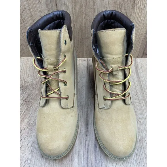 Timberland Amston Wedge Heel Boots Women's Size 8.5 Wheat Nubuck 8251A