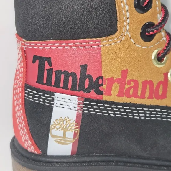 Timberland Black and Brown Boots with Rugged Design