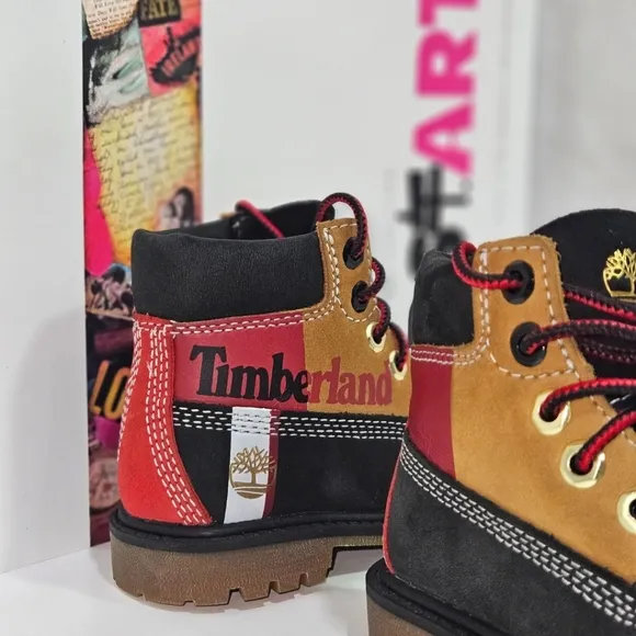 Timberland Black and Brown Boots with Rugged Design