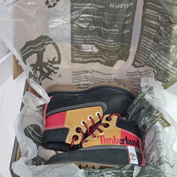 Timberland Black and Brown Boots with Rugged Design