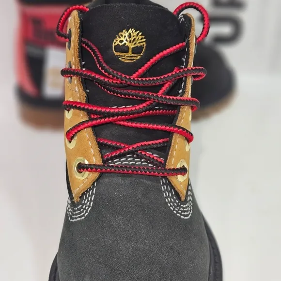 Timberland Black and Brown Boots with Rugged Design
