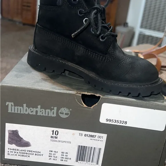 Timberland Black Nubuck Toddler Boots
