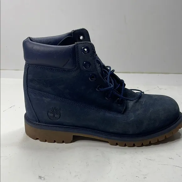 Timberland Blue and Brown High-Top Boots