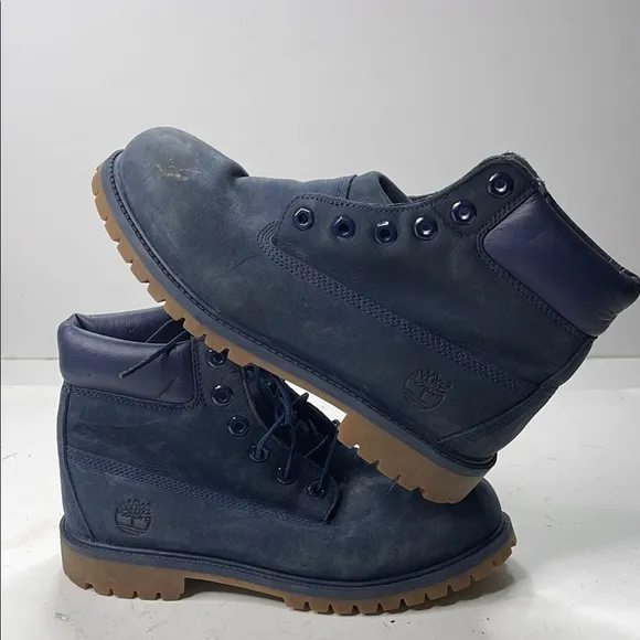Timberland Blue and Brown High-Top Boots