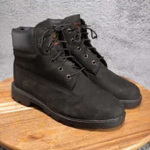Timberland Boots Youth 6 M 6-Inch Classic Waterproof Combat Black Leather 10910