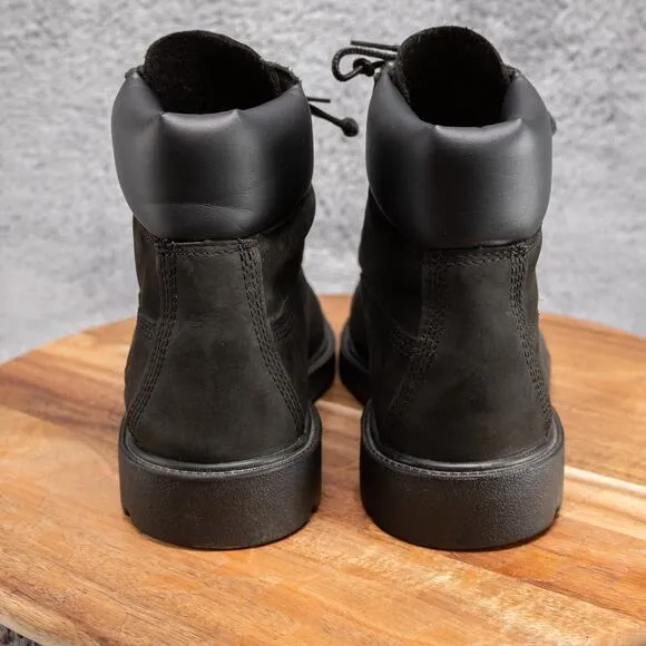 Timberland Boots Youth 6 M 6-Inch Classic Waterproof Combat Black Leather 10910