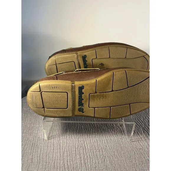 Timberland Brown Leather Loafers Size 10.5M Made in Dominican Republic