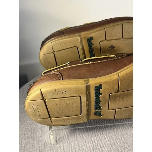 Timberland Brown Leather Loafers Size 10.5M Made in Dominican Republic