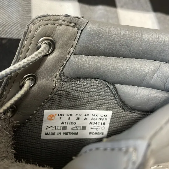 Timberland Dausette Gray Leather Nubuck High Boot Ortholite A1H26 Sneaker Shoe 7