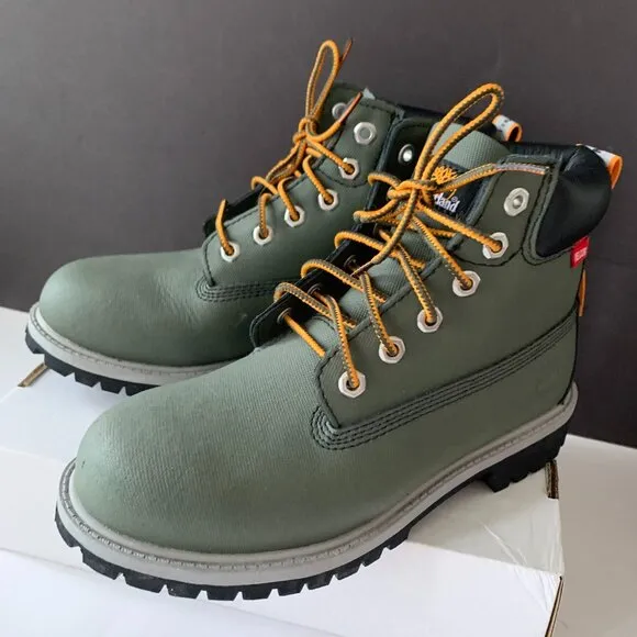 TIMBERLAND HELCOR OLIVE GREEN BOOTS KIDS SIZE 3 NEW