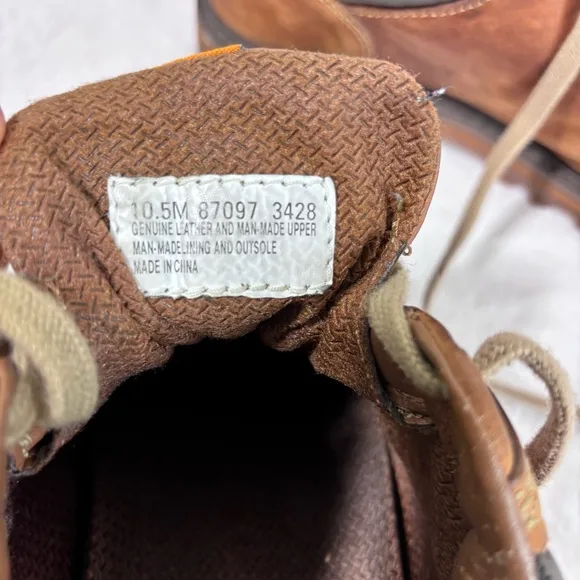 Timberland Men's Shoes Brown Leather Low Chunky Heel Boots Y2K Size 10.5 M