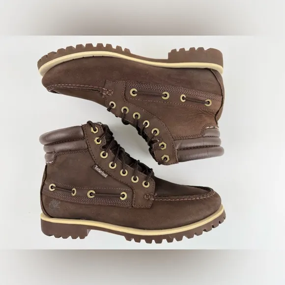 Timberland Oakwell 7-Eye Moc Toe Lace Boots, Men’s 9M, Nubuck Leather, Classic