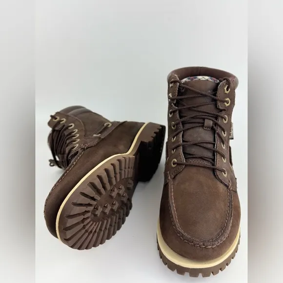 Timberland Oakwell 7-Eye Moc Toe Lace Boots, Men’s 9M, Nubuck Leather, Classic