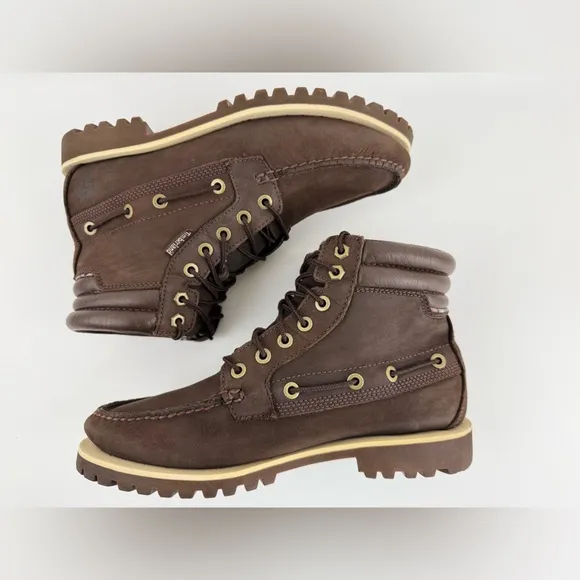 Timberland Oakwell 7-Eye Moc Toe Lace Boots, Men’s 9M, Nubuck Leather, Classic