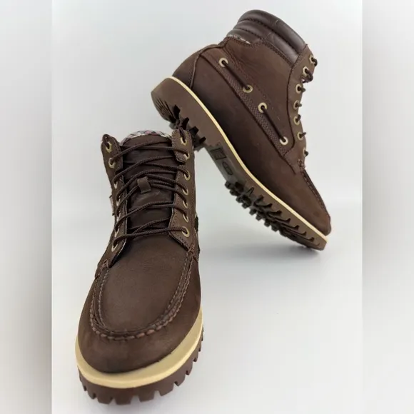 Timberland Oakwell 7-Eye Moc Toe Lace Boots, Men’s 9M, Nubuck Leather, Classic
