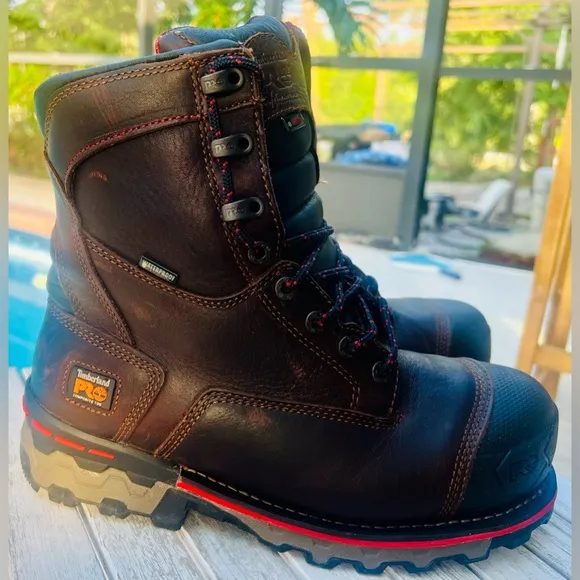 TIMBERLAND PRO BOONDOCK 8&quot; INSULATED WP COMPOSITE SAFETY BOOTS A128P MENS 8.5W