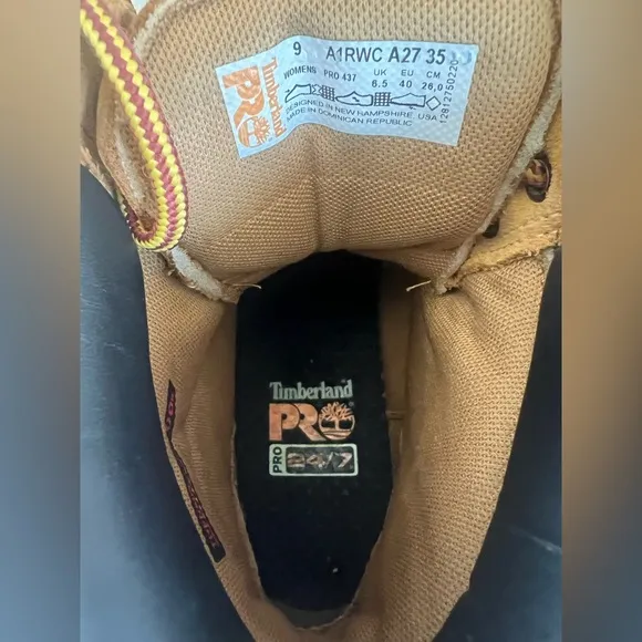 Timberland PRO Women's Tan soft toe waterproof Work Boots size 9
