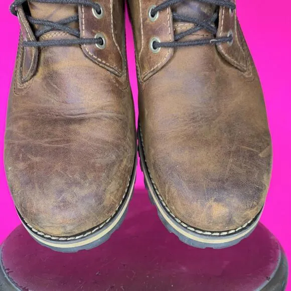 Timberland Rugged 6 Inch Waterproof Brown Leather Boot Sz 10