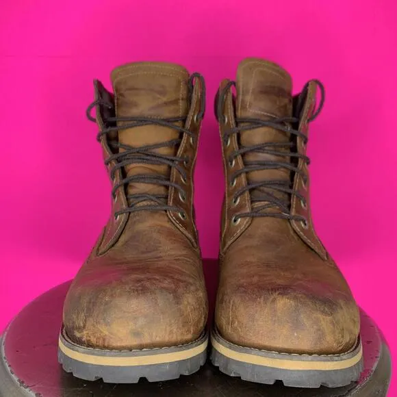 Timberland Rugged 6 Inch Waterproof Brown Leather Boot Sz 10