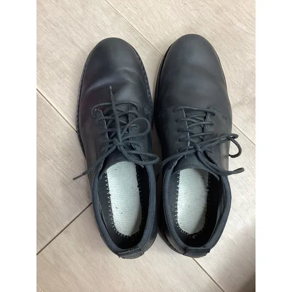 Timberland Squall Canyon Plain Toe Waterproof Oxford  Black Leather Men 9 Shoes