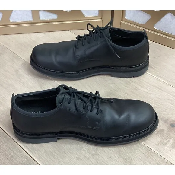Timberland Squall Canyon Plain Toe Waterproof Oxford  Black Leather Men 9 Shoes