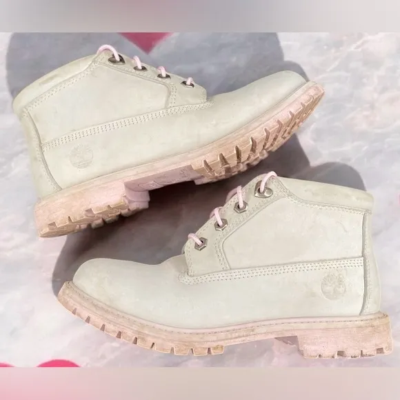 Timberland Womens Nellie Chukka Double Waterproof Boot 'Grey Pink' Size 7.5