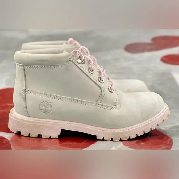 Timberland Womens Nellie Chukka Double Waterproof Boot 'Grey Pink' Size 7.5