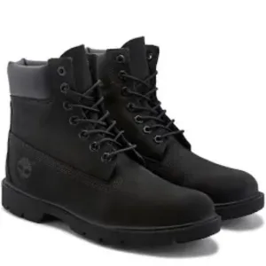 Timberland Black Boots with Durable Material and Thick Rubber Sole
