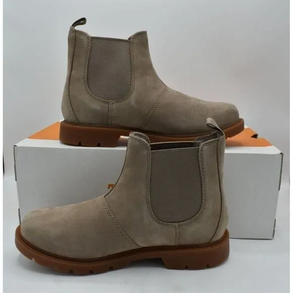 Timberland Womens Size 7 Linden Woods Taupe Gray Nubuck Chelsea Boots Shoes