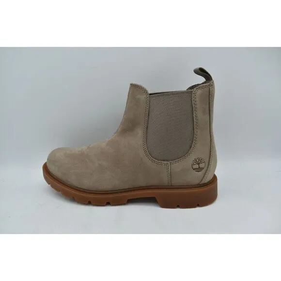 Timberland Womens Size 7 Linden Woods Taupe Gray Nubuck Chelsea Boots Shoes