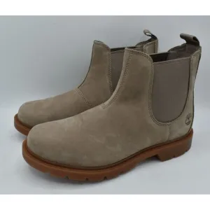 Timberland Womens Size 7 Linden Woods Taupe Gray Nubuck Chelsea Boots Shoes