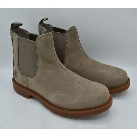 Timberland Womens Size 7 Linden Woods Taupe Gray Nubuck Chelsea Boots Shoes