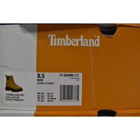 Timberland Womens Size 8.5 Sky Wheat Nubuck 6in Lace Up Platform Boots Shoes