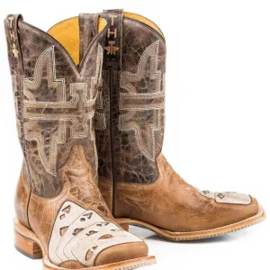 Tin Haul Men's Brown leather high roller casino cowboy boots