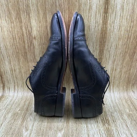 TM‎ Lewin Saint James Men's Size 10 Black Leather Oxford Cap Toe Dress Shoes