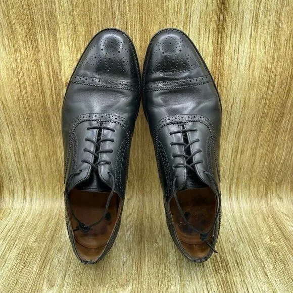 TM‎ Lewin Saint James Men's Size 10 Black Leather Oxford Cap Toe Dress Shoes