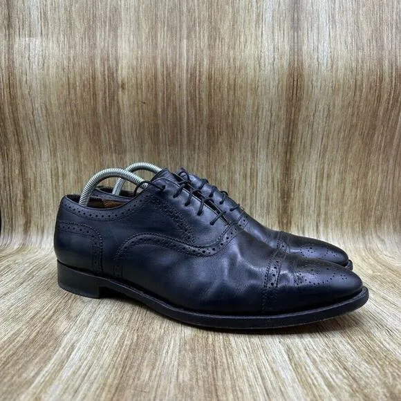TM‎ Lewin Saint James Men's Size 10 Black Leather Oxford Cap Toe Dress Shoes