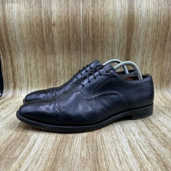 TM‎ Lewin Saint James Men's Size 10 Black Leather Oxford Cap Toe Dress Shoes
