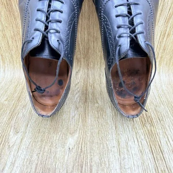 TM‎ Lewin Saint James Men's Size 10 Black Leather Oxford Cap Toe Dress Shoes
