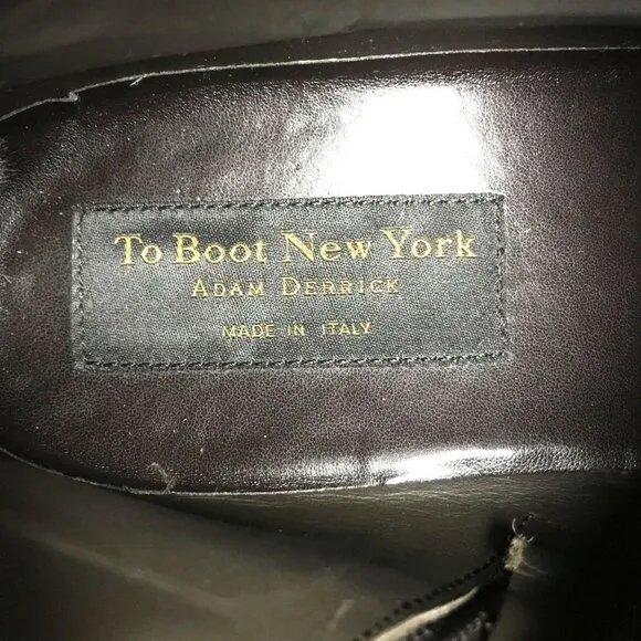 To Boot New York Adam Derrick Men's Ankle Boots Size 10.5 Side Zip Brown Leather