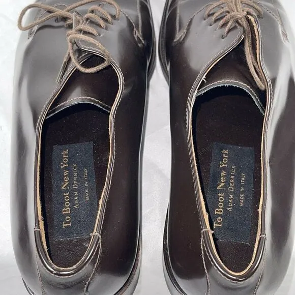 To Boot New York Adam Derrick Mens Brown Leather Oxford Dress Shoes 3221 Size 13
