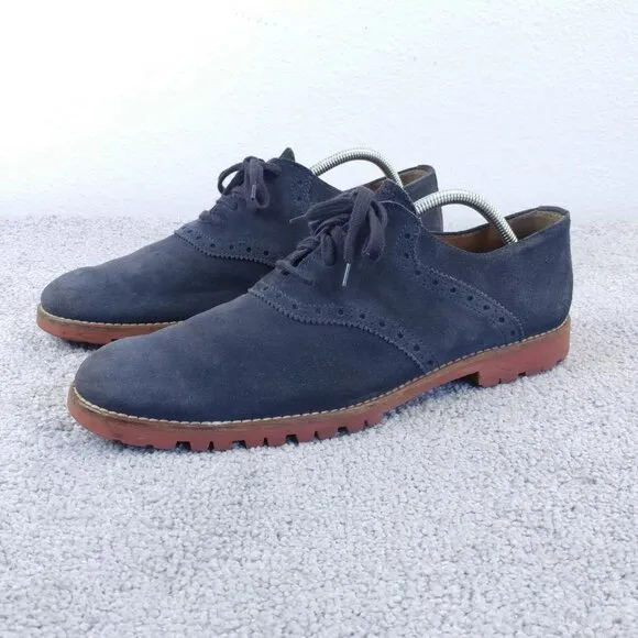 To Boot New York Adam Derrick Oxfords Mens 10 Dress Shoes Suede Lace Up Blue