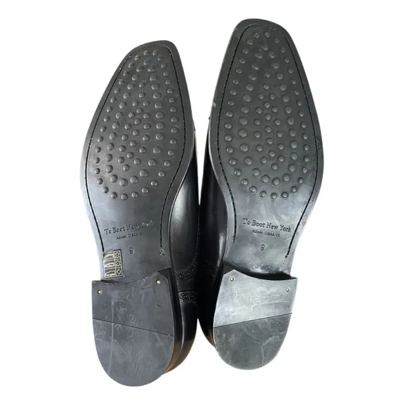 To Boot New York Phelps Medallion Cap Toe Oxford Black Leather Size
