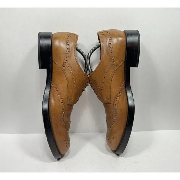 Tod's Brown Leather Wingtip Oxford Derby Casual Dress Shoes Mens Size 10 US