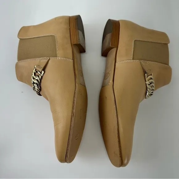 TOD'S LEATHER CHAIN ankle boots trunk Chelsea women shoes 8.5 Vibram