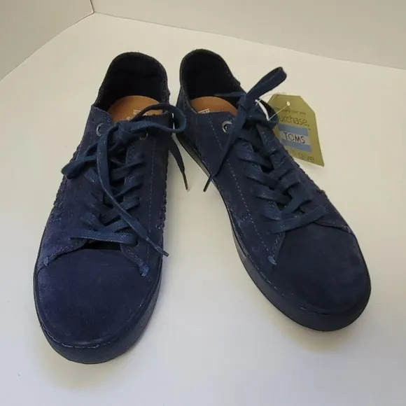 TOMS Lenox Sneaker - Navy Blue Suede Leather