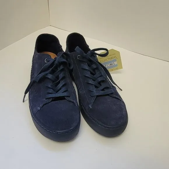 TOMS Lenox Sneaker - Navy Blue Suede Leather