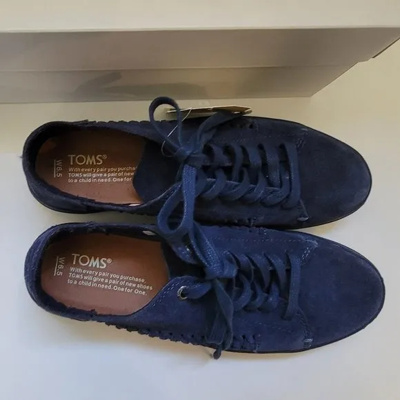 TOMS Lenox Sneaker - Navy Blue Suede Leather
